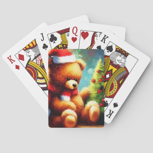 Kerstmis Teddybeer (1) Pokerkaarten (Achterkant)