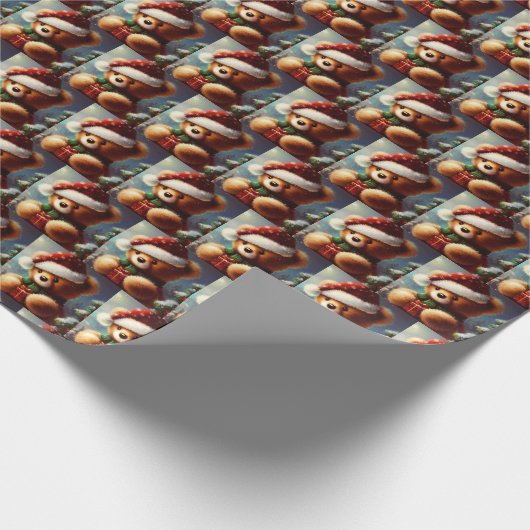 Kerstmis Teddybeer 2 Cadeaupapier (Hoek)