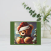 Kerstmis Teddybeer 2 Feestdagenkaart (Staand voorkant)
