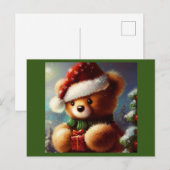 Kerstmis Teddybeer 2 Feestdagenkaart (Voorkant / Achterkant)
