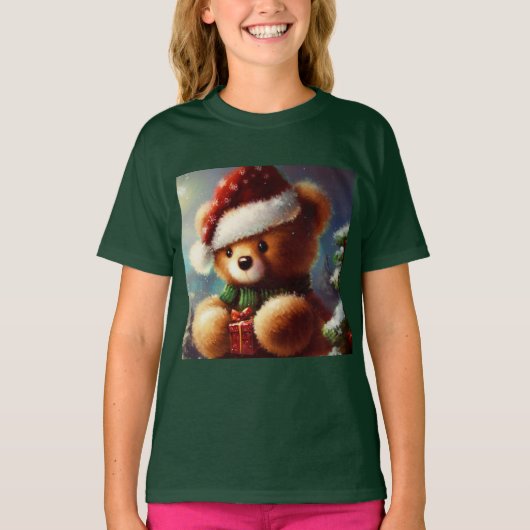 Kerstmis Teddybeer 2 T-shirt (Voorkant)