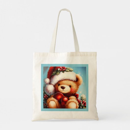 Kerstmis Teddybeer 4 Tote Bag (Achterkant)