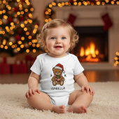 Kerstmis Teddybeer Aangepaste naam Romper