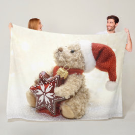 KERSTMIS TEDDYBEER FLEECE DEKEN