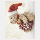 KERSTMIS TEDDYBEER FLEECE DEKEN (Voorkant)
