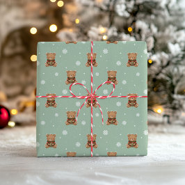 Kerstmis Teddybeer Inpakpapier Zoet
