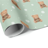 Kerstmis Teddybeer Inpakpapier Zoet (Rol Hoek)