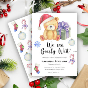 Kerstmis Teddybeer Winter Babyshower Uitnodiging