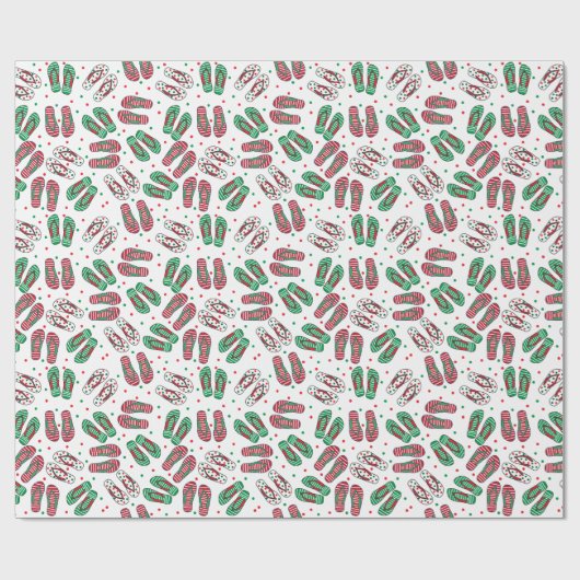Kerstmis-Teenslippers Cadeaupapier (Vlak)