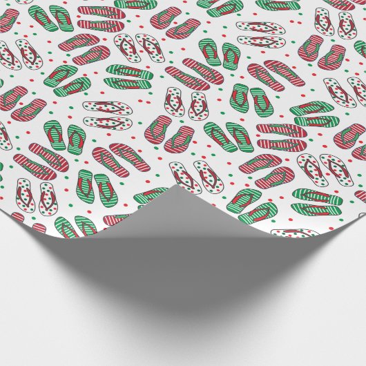 Kerstmis-Teenslippers Cadeaupapier (Hoek)