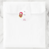 Kerstmis Tekenfilm Kip Ronde Sticker (Tas)