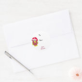 Kerstmis Tekenfilm Kip Ronde Sticker (Envelop)