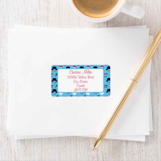 Kerstmis tekens adreslabel etiket (Insitu)