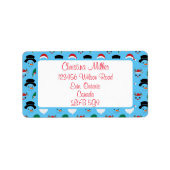 Kerstmis tekens adreslabel etiket (Voorkant)