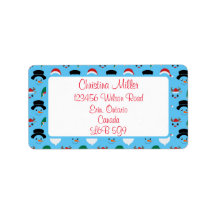 Kerstmis tekens adreslabel