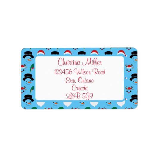 Kerstmis tekens adreslabel etiket (Voorkant)