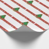 Kerstmis tekst en boom moderne feestdagen cadeaupapier (Hoek)