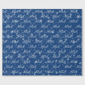 Kerstmis - tekst in sneeuwvlokken cadeaupapier (Vlak)