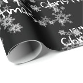 Kerstmis tekst in sneeuwvlokken   cadeaupapier (Rol Hoek)