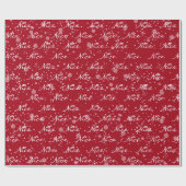 Kerstmis, tekst in sneeuwvlokken cadeaupapier (Vlak)