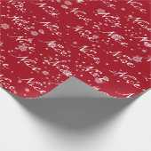 Kerstmis, tekst in sneeuwvlokken cadeaupapier (Hoek)