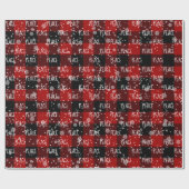 Kerstmis - tekst in sneeuwvlokken - Wrapppapier Cadeaupapier (Vlak)