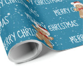 KERSTMIS Tekst Met Kerstmannen Van Peperkoek Cadeaupapier (Rol Hoek)