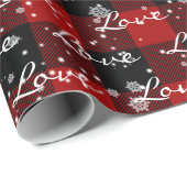 Kerstmis: tekst op het spel in sneeuwvlokken cadeaupapier (Rol Hoek)