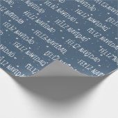 Kerstmis: tekst op jaars cadeaupapier (Hoek)