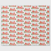 Kerstmis Tekst Patroon Cadeaupapier (Vlak)