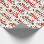 Kerstmis Tekst Patroon Cadeaupapier (Hoek)
