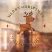 Kerstmis tekst rendier wit raamsticker (Vel 2)