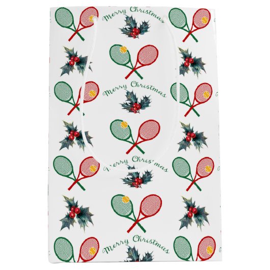 🎄 Kerstmis 🎾 tennis  Medium Cadeauzakje (Voorkant)