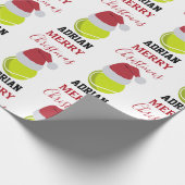 Kerstmis Tennis Sport Ball Aangepaste naam Cadeaupapier (Hoek)