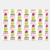 Kerstmis Tennis Sport Ball Aangepaste naam Inpakpapier Vel (Voorkant)