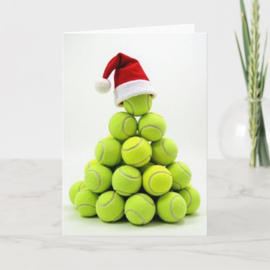 Kerstmis Tennisbal Boom Kaart (Voorkant)