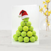 Kerstmis Tennisbal Boom Kaart (Gele Bloem)