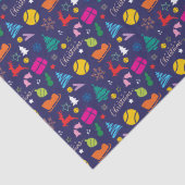 🎄 Kerstmis 🎾 tennisblauw Tissuepapier (Detail)