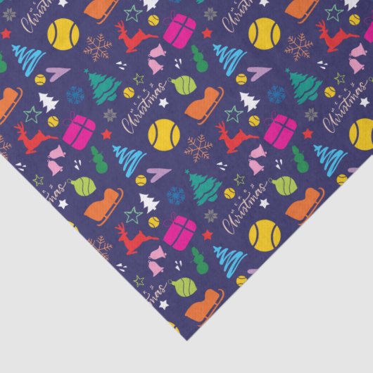 🎄 Kerstmis 🎾 tennisblauw Tissuepapier (Detail)