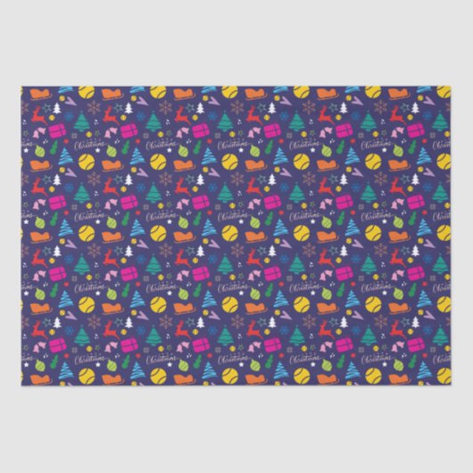 🎄 Kerstmis 🎾 tennisblauw Tissuepapier (Voorkant)