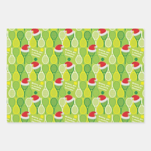 🎄 kerstmis 🎾 tennispatroon inpakpapier vel (Voorkant)