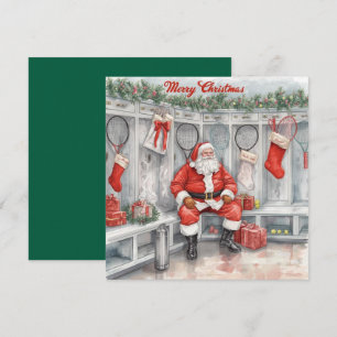 Kerstmis tennissen met de Kerstman Feestdagenkaart