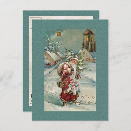 Kerstmis ter wereld in sneeuw Briefkaart (Voorkant / Achterkant)