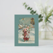  Kerstmis ter wereld in sneeuw Briefkaart (Staand voorkant)