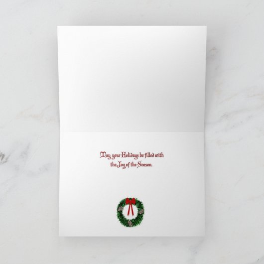 Kerstmis Terrier met Kroon Feestdagen Kaart (Binnen)