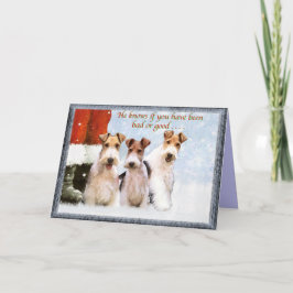 Kerstmis Terriers Feestdagen Kaart