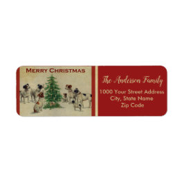 Kerstmis -  terugzendlabel etiket