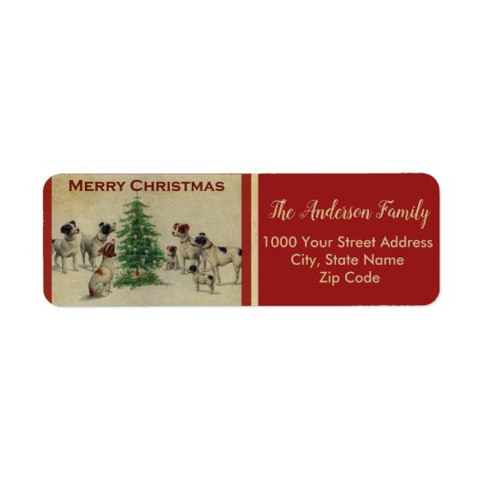 Kerstmis -  terugzendlabel etiket (Voorkant)