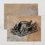 Kerstmis Thanksgiving  Turkije verbijsterd Feestdagenkaart (Voorkant / Achterkant)