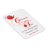 Kerstmis thee feest, bewaar de datum magneet (Rechterzijde)